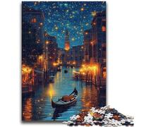 Puzzles for Adults And Teenagers Venice Under The Night Sky Teenager Jigsaw,Challenging Game for The Whole for Women, Gifts for Men (50x75cm)
