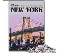 Puzzles for Adults And Teenagers Visit New York Challenging To Complete But Fun And Humorous with Matching Poster And Trivia Sheet (50x75cm) 1000pcs