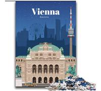 Puzzles for Adults And Teenagers Visit Vienna Challenging To Complete But Fun And Humorous with Matching Poster And Trivia Sheet (38x52cm) 1000pcs