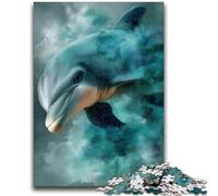 Puzzles for Adults And Teenagers Watercolor Dolphin for Educational Game Challenge Toy Artists Collection, Fine Art 50x75cm