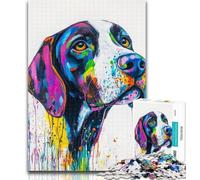 Puzzles for Adults And Teenagers Watercolor German Shorthaired Pointers Teenager Jigsaw,Challenging Game for The Whole for Women, Gifts for Men 26x38cm