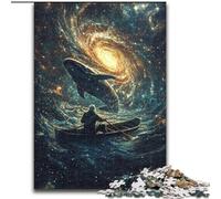 Puzzles for Adults And Teenagers Whales in Space, Learning Educational Toys Family Games Unique Birthday And Gifts (Size 50x75cm)