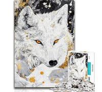 Puzzles for Adults And Teenagers Wolf Art,Help The Brain Exercise Addictive Toys to Cultivate Patience Perfect Decoration 38x26cm