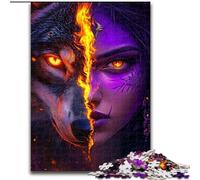 Puzzles for Adults And Teenagers Wolf Girl, Game Toys Every Piece Is Unique - Challenging Family Fun Game for for Age 14 (Size 50x75cm)