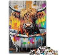 Puzzles for Adults And Teenagers Yak Oil Painting 1000 Pieces for Adults,Fun Games Every Piece Is Unique - Challenging Family Fun Game (38x26cm)