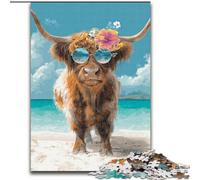 Puzzles for Adults And Teenagers Yak Wearing Glasses, Family Game Stress Reliever Difficult Challenge Enhance Love between Couples (Size50x75cm)