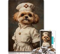 Puzzles for Adults And Teenagers Yorkshire Terrier Nurse 1000 Pieces for Adults,Challenging Family Activity Games DIY Toy for Home Wall Decor Gifts 75x50cm