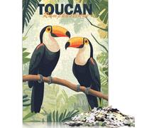 Puzzles for Adults And Toucan Illustration 500 Piece Jigsaw Puzzle Game Wooden Puzzle for Adults & for Age 18 And Up Brain Teaser Game 500pcs (52x38cm)