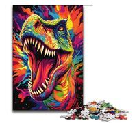 Puzzles for Adults Angry Dinosaur 1000 Piece Wooden Jigsaw for Kids Age 12 Years Up Home Decoration 1000 PCS(38x26cm)