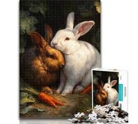 Puzzles for Adults Animal Rabbit 1000 Pieces Jigsaw Puzzles for Adults And Teens,with Fully Interlocking Randomly Shaped Pieces for And 14 Years Old 26x38cm