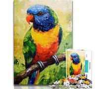 Puzzles for Adults Animal Rainbow Lorikeet Oil Painting Puzzles 1000 Pieces for Teenagers,Decompressing Intellectual Educational Toy Birthday Present, Gifts (50x75cm)