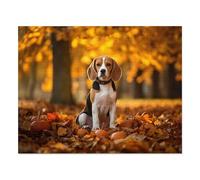 Puzzles for Adults Animals Jigsaw Puzzle Autumn Park Cute Beagle Challenging Large Puzzle Kids Wall Hanging for Home Decor, Wooden Puzzle Games Decompressing Toys Gift_1000pcs