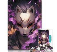 Puzzles for Adults Anime Fox Mask Boy 1000 Pieces Jigsaw Puzzle for Adults& Teens,Vibrant And Unique Design Relaxing & Challenging Puzzle Experience 50x75cm