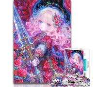 Puzzles for Adults Anime Girl Warrior Jigsaw Puzzles for Teenagers,Toys Educational Games Stress Relieving Parent-child Interaction 26x38cm