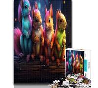 Puzzles for Adults Art Cute Squirrel Jigsaws 1000 Pieces for Teenagers,Toys Educational Games Stress Relieving Wall Decoration 50x75cm