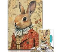 Puzzles for Adults Artistic Bunny Jigsaw Puzzles for Adults 1000 Piece,Fun Activity for Home, Rainy Days Toys, Birthday Gifts 26x38cm