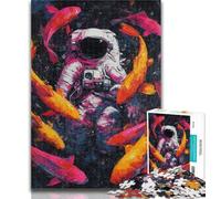 Puzzles for Adults Astronaut Jigsaws 1000 Pieces for Adults,Toys Educational Games Stress Relieving Parent-child Interaction 26x38cm
