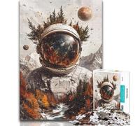 Puzzles for Adults Astronaut Mountains 1000 Piece Jigsaw Puzzles for Teenagers,Toys Educational Games Stress Relieving Enhance Love between Couples 50x75cm