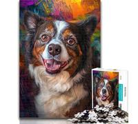 Puzzles for Adults Australian Shepherd 1000 Pieces Jigsaw Puzzles For Teens And Adults,Learning Educational Toy for Is Ideal As A Gift for The Whole Family 50x75cm