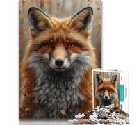 Puzzles for Adults Autumn Fox Adult Jigsaws 1000 Piece,with Fully Interlocking Randomly Shaped Pieces for And 14 Years Old 26x38cm