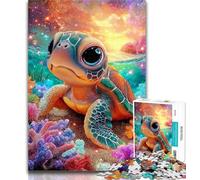 Puzzles for Adults Baby Turtle Jigsaws 1000 Pieces for Adults,with Fully Interlocking Randomly Shaped Pieces for And 14 Years Old 50x75cm