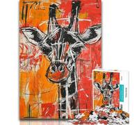 Puzzles for Adults Basquiat Giraffe Jigsaws Puzzles 1000 Pieces for Adults Gifts,Family Entertainment Toys Is Ideal As A Gift for The Whole Family 26x38cm