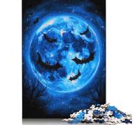 Puzzles for Adults Bats Flying in Front of Blue Moon 1000 Piece Jigsaw Puzzles Paper Puzzle for Adults And Age 18 Years Up Puzzle Fun Puzzles Games 38x26cm/1000pcs