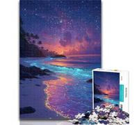 Puzzles for Adults Beach Milky Way Night View Jigsaws 1000 Pieces for Teenagers,Toys Educational Games Stress Relieving Wall Decoration 26x38cm