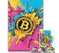 Puzzles for Adults Bitcoin Logo 1000 Pieces Jigsaw Puzzle for Adults& Teens,Vibrant And Unique Design Relaxing & Challenging Puzzle Experience 26x38cm