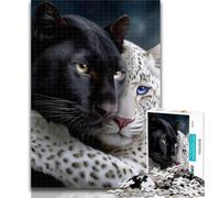 Puzzles for Adults Black And White Leopard Jigsaws Puzzles 1000 Pieces for Teenagers Gifts,DIY Birthday Gifts for Teens And Adults 50x75cm