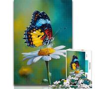 Puzzles for Adults Butterflies And Daisies Adult Jigsaws 1000 Piece,with Fully Interlocking Randomly Shaped Pieces for And 14 Years Old 26x38cm