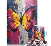 Puzzles for Adults Butterfly Oil Painting 1000 Pieces Jigsaw Puzzles For Teens And Adults,Learning Educational Toy for Is Ideal As A Gift for The Whole Family 26x38cm