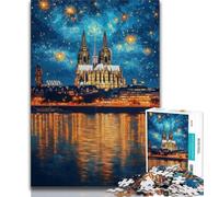 Puzzles for Adults Castle Under The Night Sky Adult Jigsaw Puzzles 1000 Pieces,Family Game Stress Reliever Difficult Challenge Great Gifts And Toys (26x38cm)
