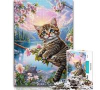 Puzzles for Adults Cat in The Tree Adult Jigsaws 1000 Pieces Difficult,Toys Educational Games Stress Relieving Artists Collection, Fine Art (50x75cm)