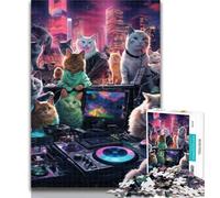 Puzzles for Adults Cats Party Adult Jigsaws 1000 Piece,with Fully Interlocking Randomly Shaped Pieces for And 14 Years Old 26x38cm