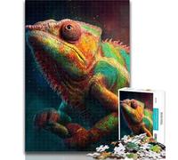 Puzzles for Adults Chameleon Adult Jigsaws 1000 Pieces Difficult,Toys Educational Games Stress Relieving Artists Collection, Fine Art 26x38cm