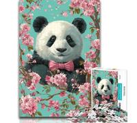 Puzzles for Adults Cherry Blossoms Panda Puzzles for Teenagers 1000 Pieces,Relax Games Is Ideal As A Gift for The Whole Family 26x38cm