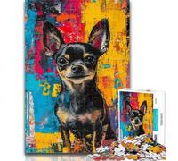 Puzzles for Adults Chihuahua Dog Jigsaws 1000 Pieces for Adults,Toys Educational Games Stress Relieving Parent-child Interaction 50x75cm