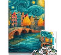 Puzzles for Adults City Under The Night Sky Jigsaws Puzzles 1000 Pieces for Adults Gifts,Family Entertainment Toys Is Ideal As A Gift for The Whole Family 26x38cm