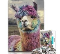 Puzzles for Adults Colored Alpaca 1000 Pieces Jigsaw Puzzles for Adults And Teens,Family Game Birthday Gifts.Challenge High Difficulty 26x38cm