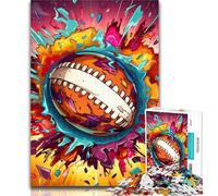 Puzzles for Adults Colorful American Football 1000 Piece Jigsaw Puzzles for Teenagers,Educational Games Home Decoration Deal As Gifts for The Whole Family 26x38cm
