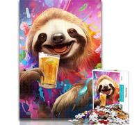 Puzzles for Adults Colorful Art Sloth Puzzles for Teenagers 1000 Pieces,Decompressing Intellectual Educational Toy Birthday Present, Gifts 75x50cm