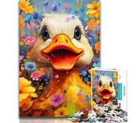 Puzzles for Adults Colorful Duck Flowers 1000 Piece Jigsaw Puzzles,Learning Educational Toys Family Games Birthday Present, Gifts 26x38cm