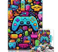 Puzzles for Adults Colorful Gamepad 1000 Pieces Jigsaw Puzzles for Adults And Teens,with Fully Interlocking Randomly Shaped Pieces for And 14 Years Old 26x38cm