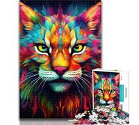 Puzzles for Adults Colorful Lynx Jigsaws Puzzles 1000 Pieces for Teenagers Gifts,Family Games Christmas Birthday Gifts 75x50cm