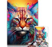Puzzles for Adults Colorful Lynx Puzzles for Teenagers 1000 Pieces,Decompressing Intellectual Educational Toy Birthday Present, Gifts 26x38cm