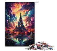 Puzzles for Adults Colorful Psychedelia of Stunning Cities 1000 Piece Wooden Jigsaw for Kids Age 12 Years Up Home Decoration 1000 PCS(38x26cm)