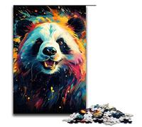 Puzzles for Adults Colorful Psychedelic Panda Art Style 1000 Piece Wooden Jigsaw for Kids Age 12 Years Up Home Decoration 1000 PCS(75x50cm)
