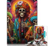 Puzzles for Adults Colorful Skulls Jigsaws 1000 Pieces for Teenagers,Toys Educational Games Stress Relieving Wall Decoration 26x38cm