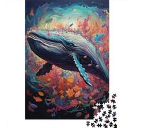 Puzzles for Adults Colorful Whale 500 Piece Jigsaw Puzzles Wood Puzzle for Adults And Age 18 Years Up Puzzle Fun Puzzles Games 500pcs (52x38cm)